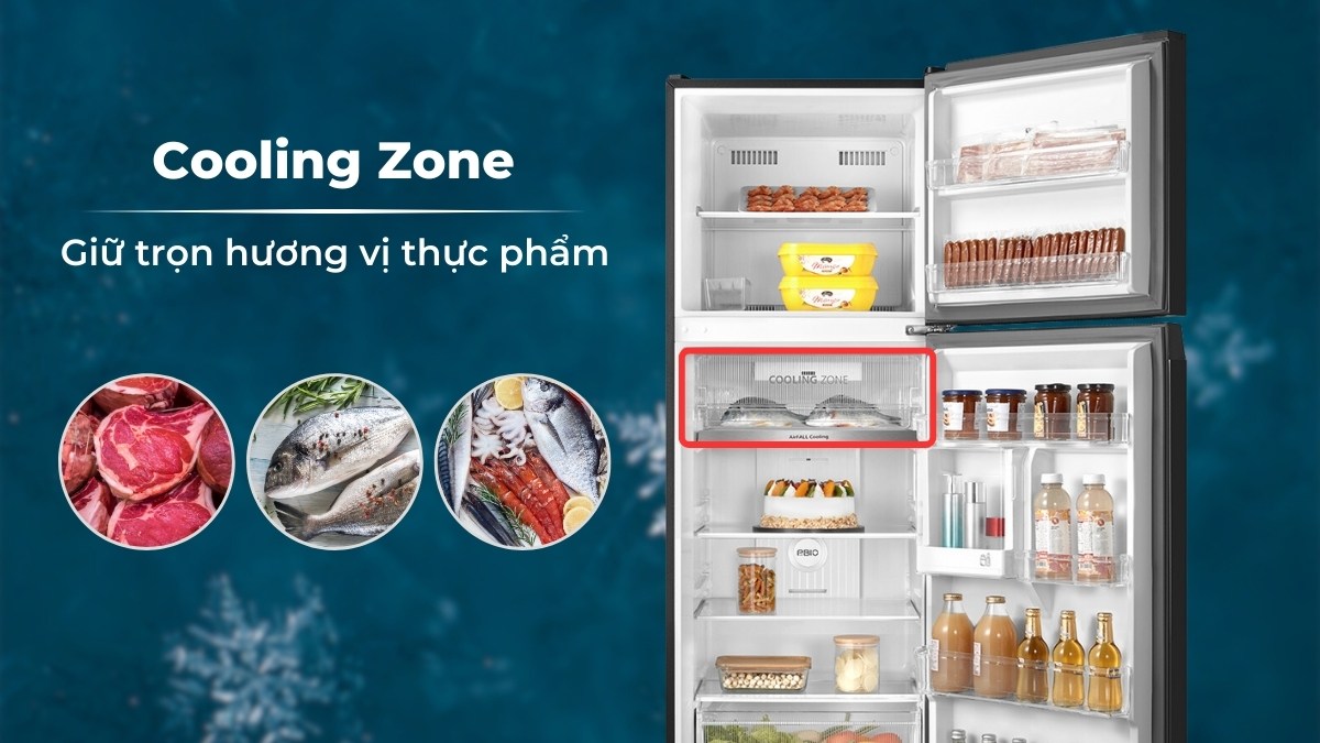 Ngăn Cooling Zone giữ trọn kết cấu và độ tươi ngon cho thực phẩm
