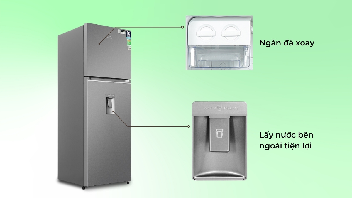 Tiện ích trên Tủ Lạnh Electrolux Inverter 312 Lít ETB3440K-A
