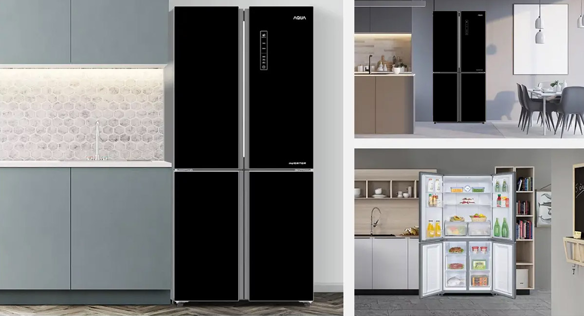 Tủ Lạnh Aqua Inverter 456 Lít AQR-IG525AM (GB) có thiết kế hiện đại, sang trọng