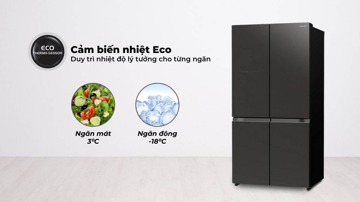Cảm biến nhiệt Eco giúp tùy chỉnh nhiệt độ tủ phù hợp, tiết kiệm điện