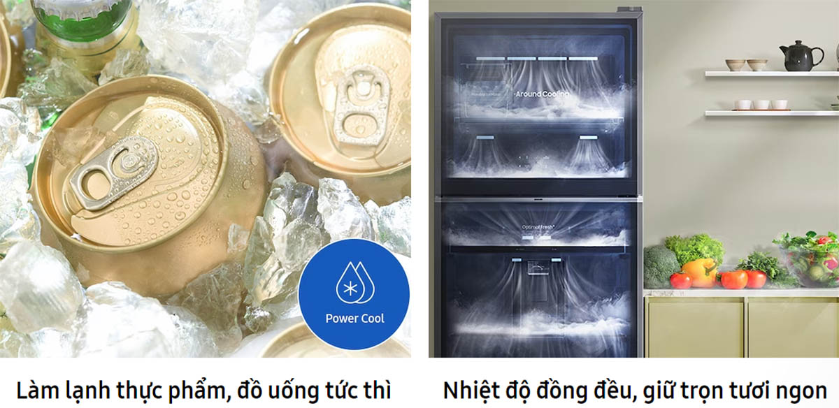 Công nghệ All-around Cooling kiểm soát thay đổi nhiệt độ.