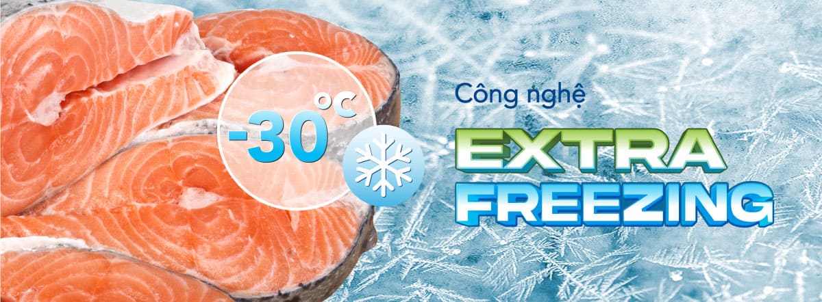 Công nghệ Extra Freezing giúp tủ đông Hòa Phát làm lạnh nhanh và sâu đến - 30 độ C