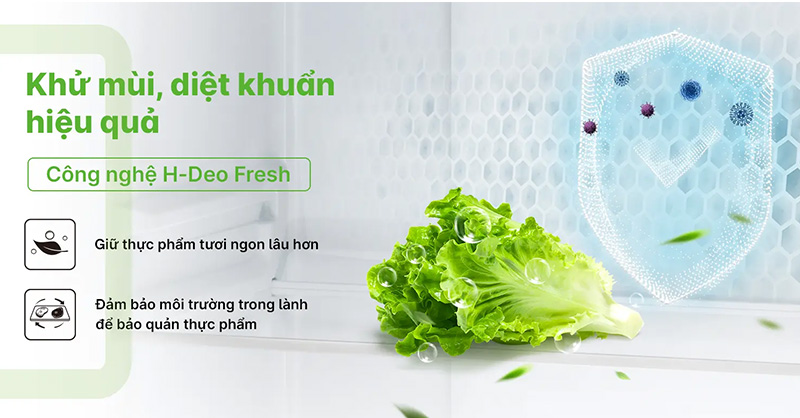 Công nghệ H-Deo Fresh - Khử mùi, diệt khuẩn hiệu quả