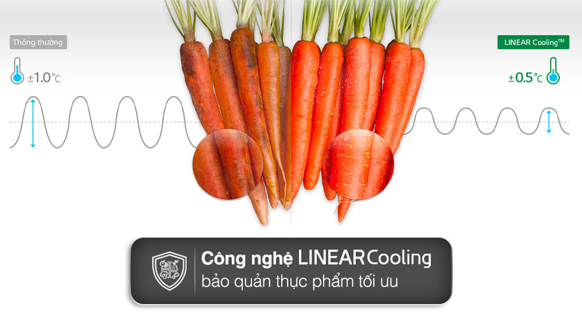 Công nghệ LinearCooling đảm bảo thực phẩm trong tủ giữ được chất lượng