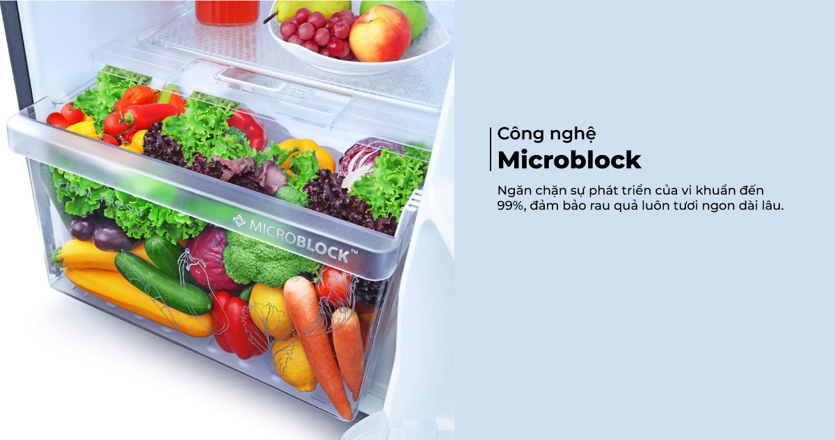 Công nghệ Microblock giúp triệt tiêu hiệu quả vi khuẩn bên trong tủ
