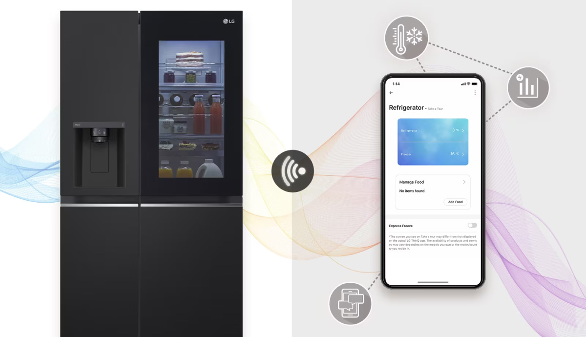 Điều khiển tủ lạnh LG từ xa thông qua ứng dụng LG ThinQ