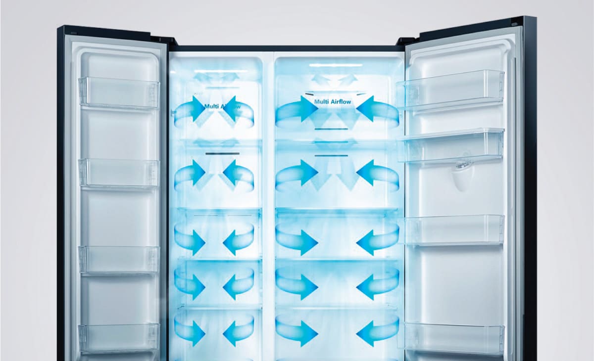 Hệ thống làm lạnh đa chiều đưa hơi lạnh đến mọi vị trí trong tủ