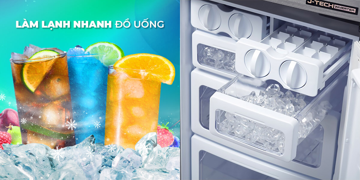 Tủ Lạnh Sharp Inverter SJ-FX631V-SL có khả năng làm lạnh nhanh đồ uống