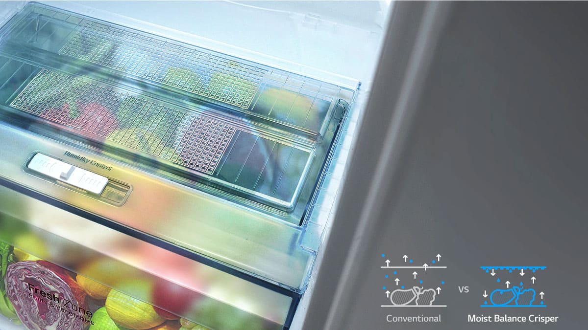 Ngăn cân bằng ẩm là một trong những tính năng đặc biệt của tủ lạnh LG