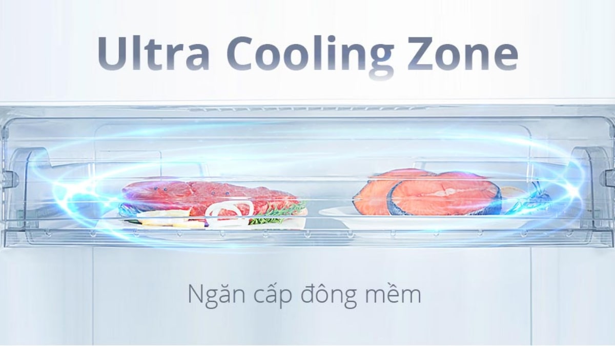 Ngăn cấp đông mềm Ultra Cooling Zone trên tủ lạnh Toshiba