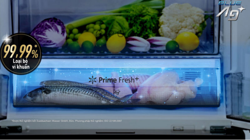 Ngăn Prime Fresh+ tích hợp Blue Ag+ diệt khuẩn.