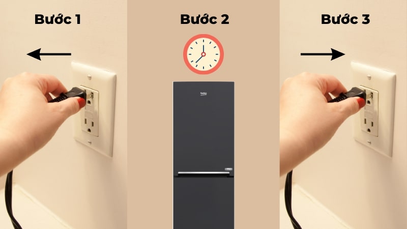 Reset tủ lạnh Beko bằng cách ngắt kết nối nguồn điện