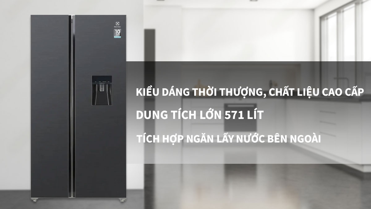 Tủ Lạnh Electrolux Inverter ESE6141A-BVN mang kiểu dáng thời thượng, thu hút mọi ánh nhìn