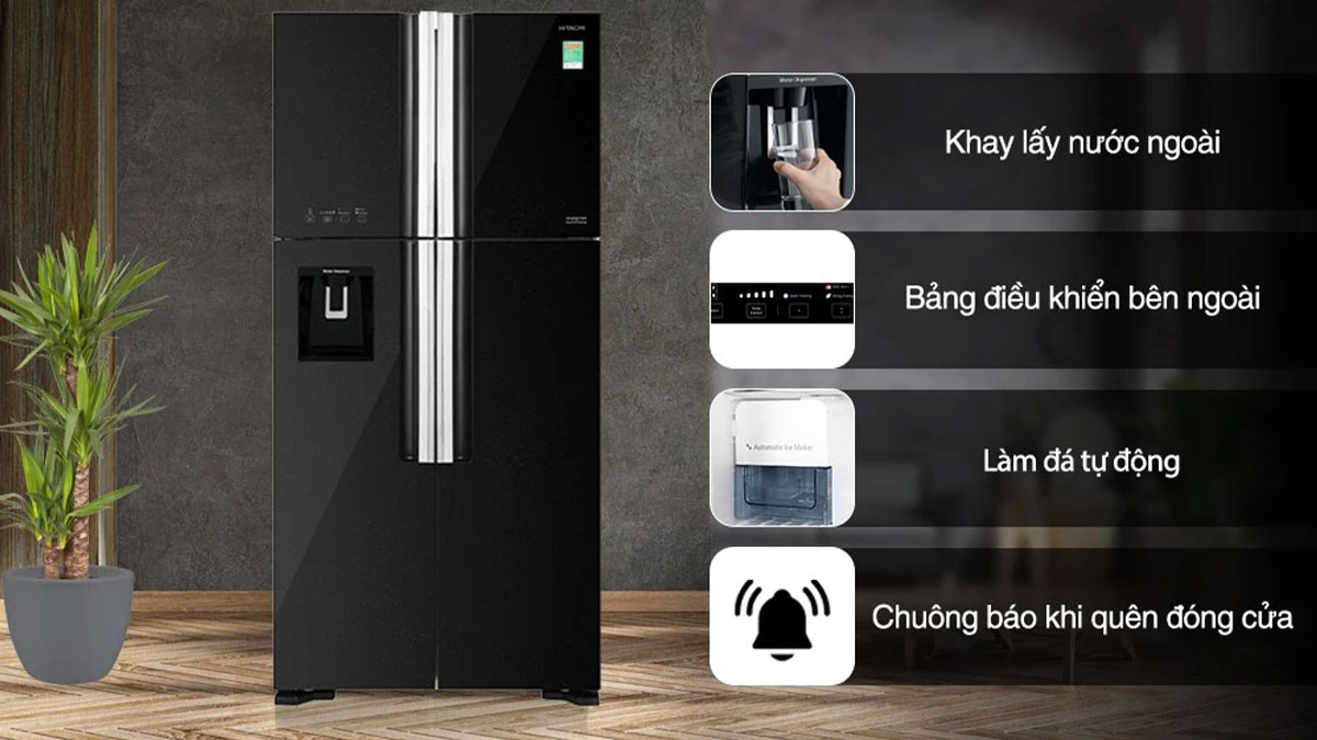 Tủ lạnh Hitachi Inverter R-FW690PGV7X GBK mang thiết kế sang trọng và nhiều tiện ích khác nhau