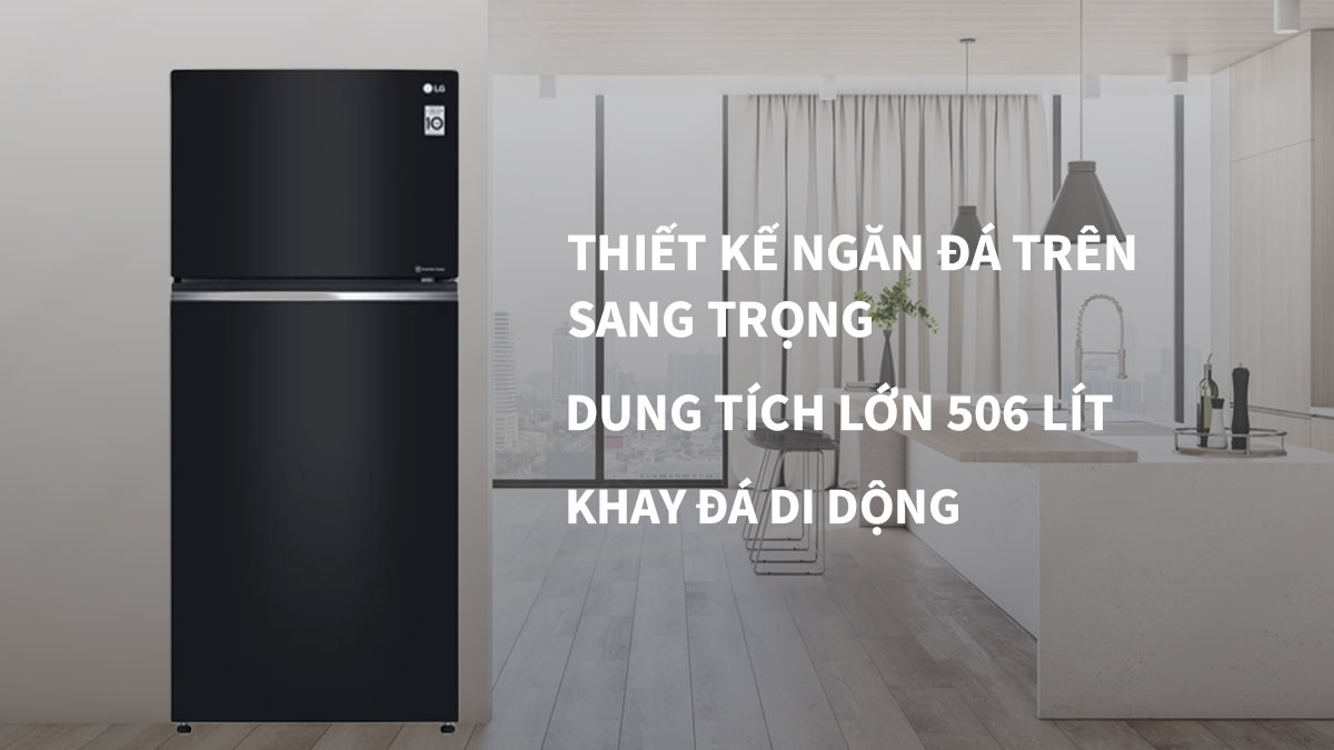 Tủ lạnh LG inverter GN-L702GB mang thiết kế bắt mắt, điểm nhấn cho nội thất thêm sang trọng