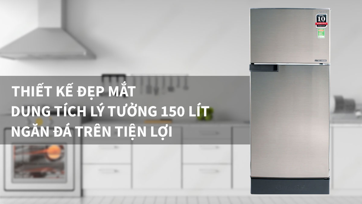 Tủ Lạnh Sharp Inverter SJ-X176E-SL mang thiết kế đơn giản nhưng sang trọng