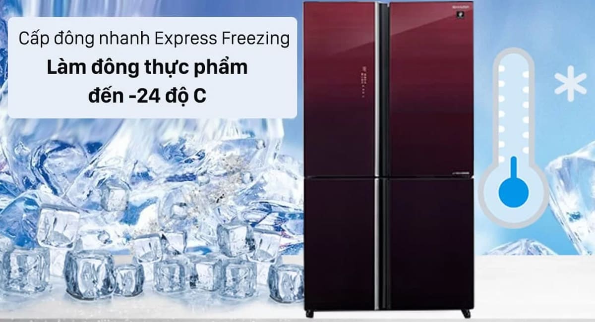 Express Freezing làm đông thực phẩm đến -24°C một cách nhanh chóng