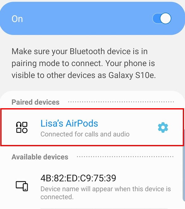 Bạn nhấn vào tên AirPods muốn kết nối với điện thoại để hoàn tất.