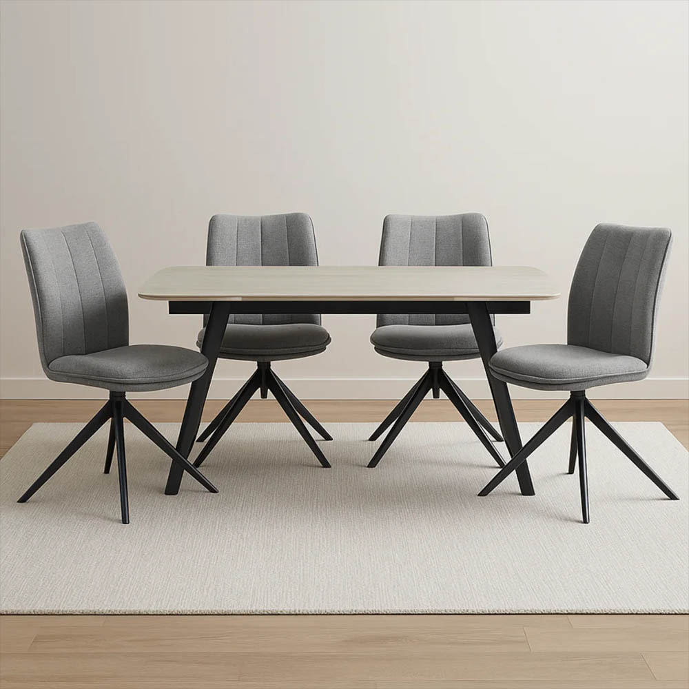 Bộ Bàn Ăn Rocco VA3126-GNS có thiết kế tối giản, thanh lịch