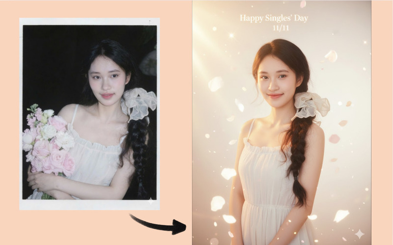 Tạo ảnh 11/11 phong cách tôn vinh bản thân bằng AI