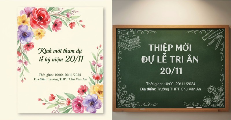Gợi ý mẫu prompt tạo thiệp mời 20/11 bằng AI
