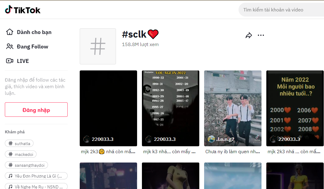 SCLK vừa là cách tạo tương tác, vừa là cách tải hoặc chia sẻ video trên TikTok.