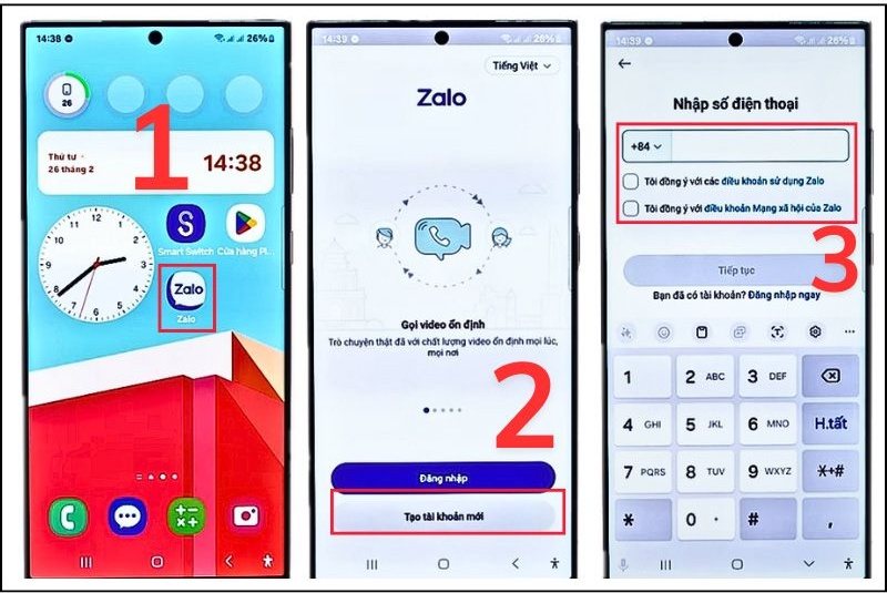 Tạo tài khoản mới trên ứng dụng Zalo