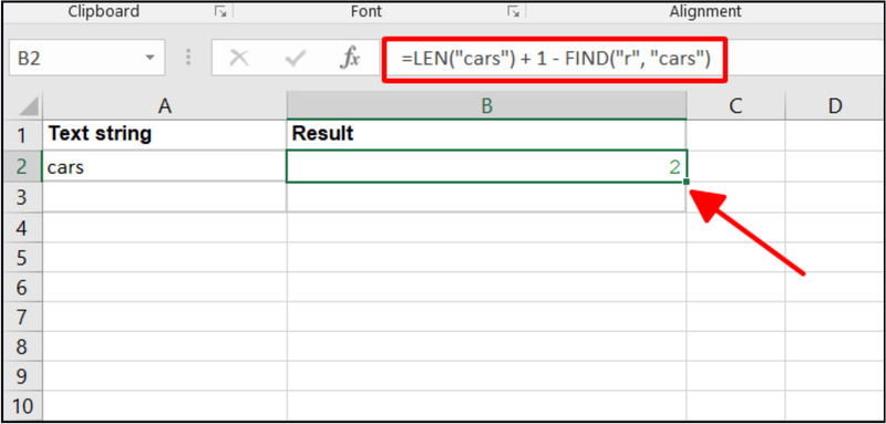 Dùng hàm FIND và LEN để xác định ký tự
