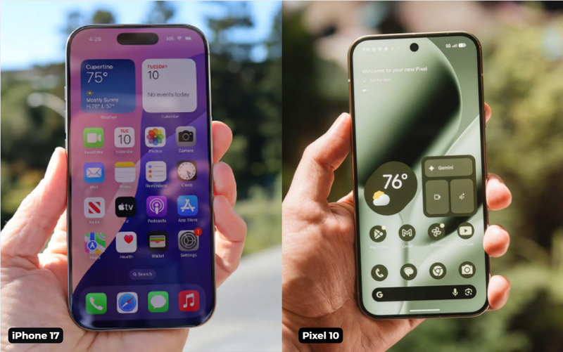 Màn hình iPhone 17 và Pixel 10