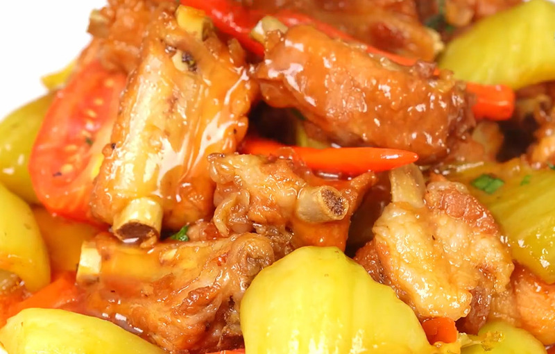 Sườn kho cải chua
