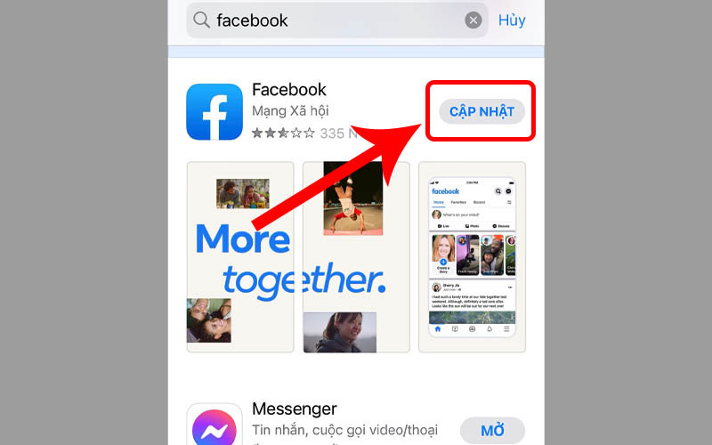 Cập nhật phiên bản mới nhất của Facebook