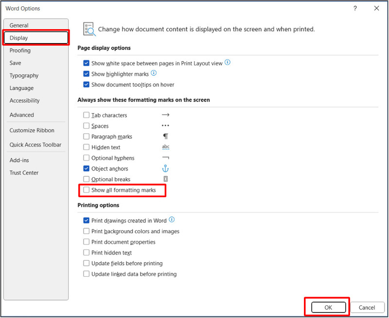 Hiển thị các ký tự định dạng bị ẩn