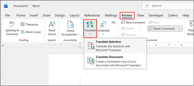Dịch văn bản bằng Microsoft Translator