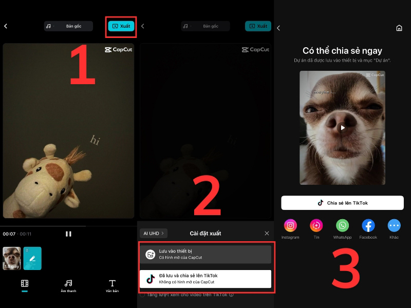 Xuất video từ CapCut về máy