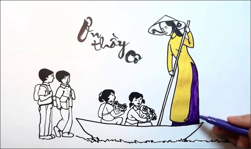 Bức tranh với chủ đề người lái đò